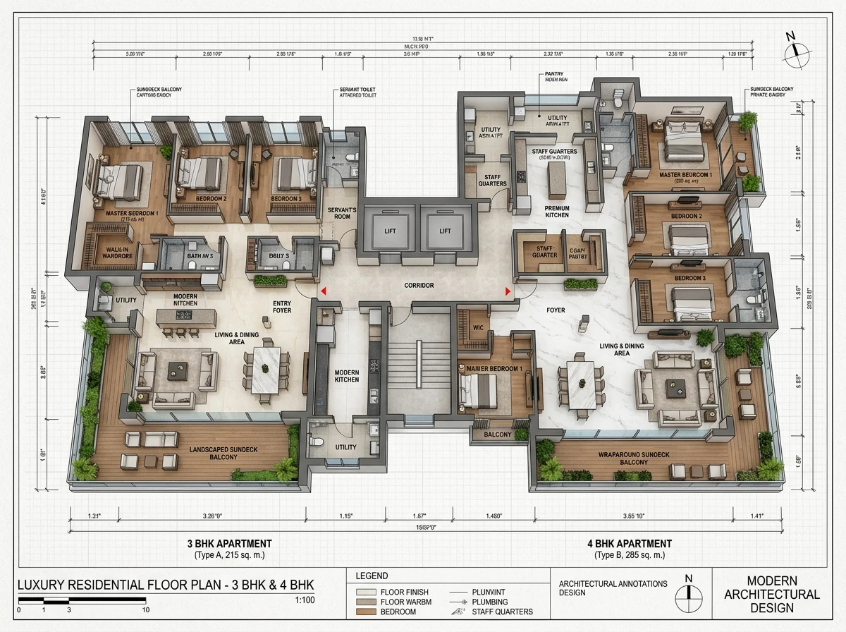 Shaligram Ravet 3 BHK Layout Plan